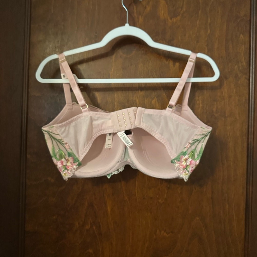 NWT Victoria's Secret Dream Angels Push Up Bra embroidery Lily floral pink 36DDD - Picture 4 of 5